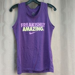 Purple Freakishly Amazing Nike Dri Fit Muscle Tank